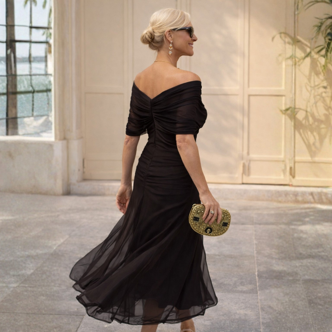Mikaela | Robe maxi à bretelles dénudées