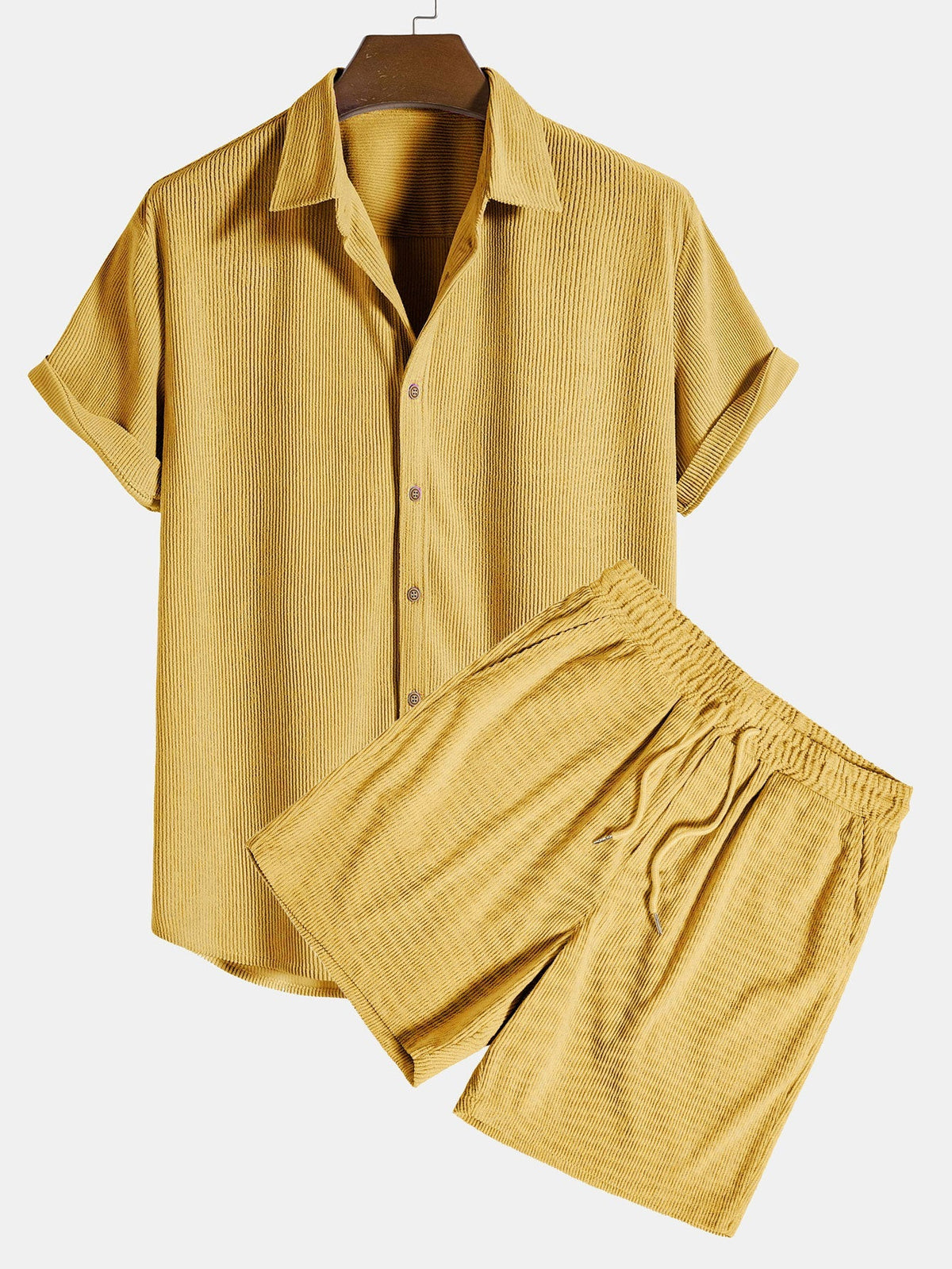 Chemise à boutons en velours côtelé et shorts Régulier Matteo™