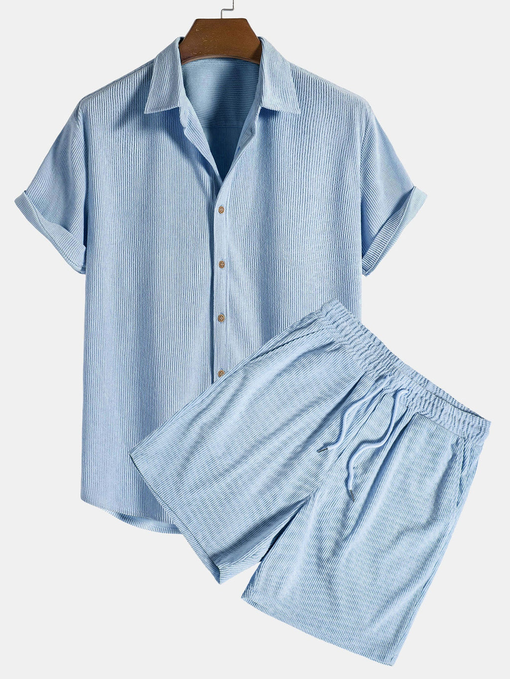 Chemise à boutons en velours côtelé et shorts Régulier Matteo™