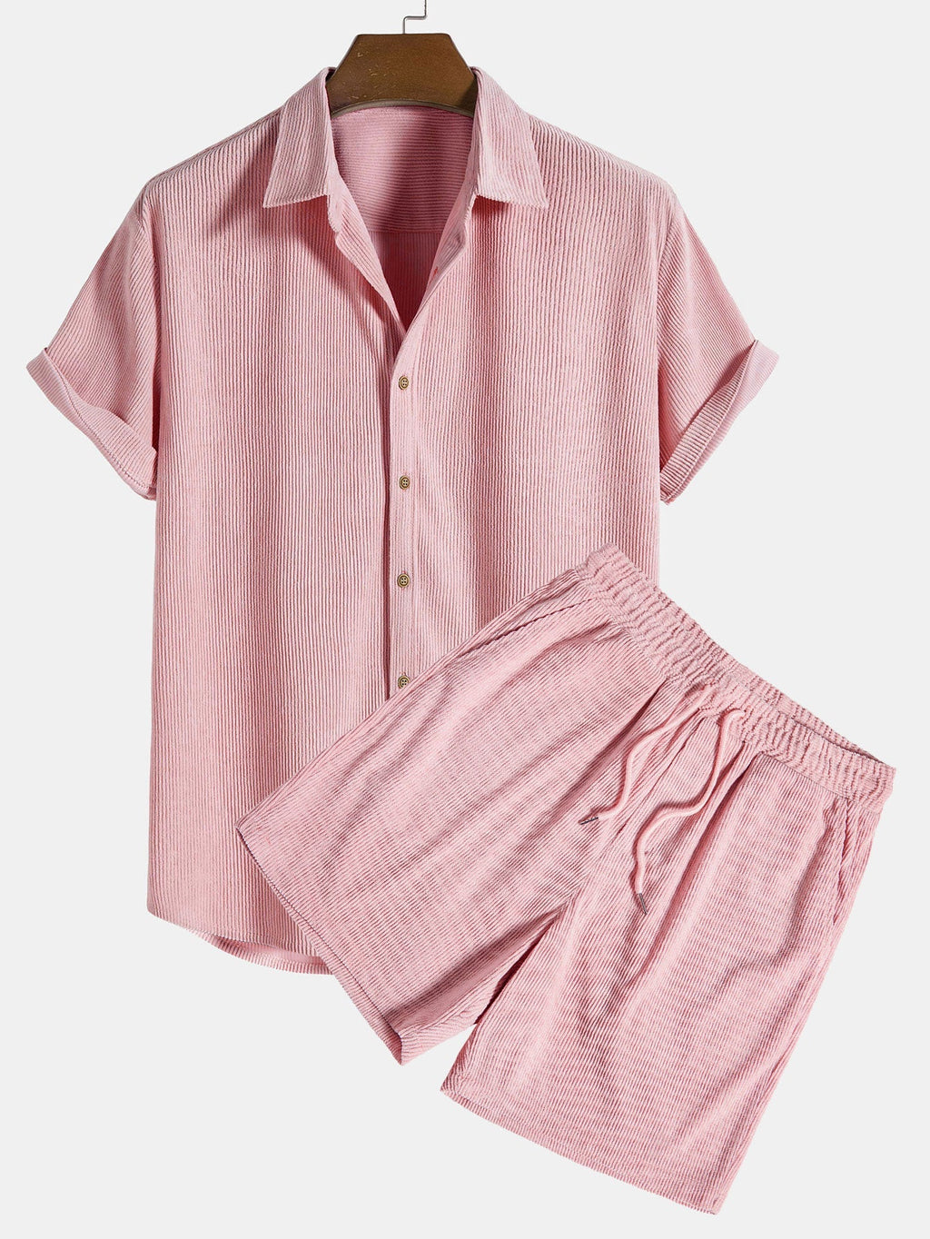 Chemise à boutons en velours côtelé et shorts Régulier Matteo™