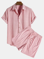 Chemise à boutons en velours côtelé et shorts Régulier Matteo™