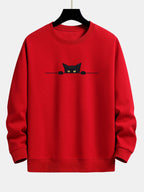 Sweat-shirt décontracté imprimé chat noir™