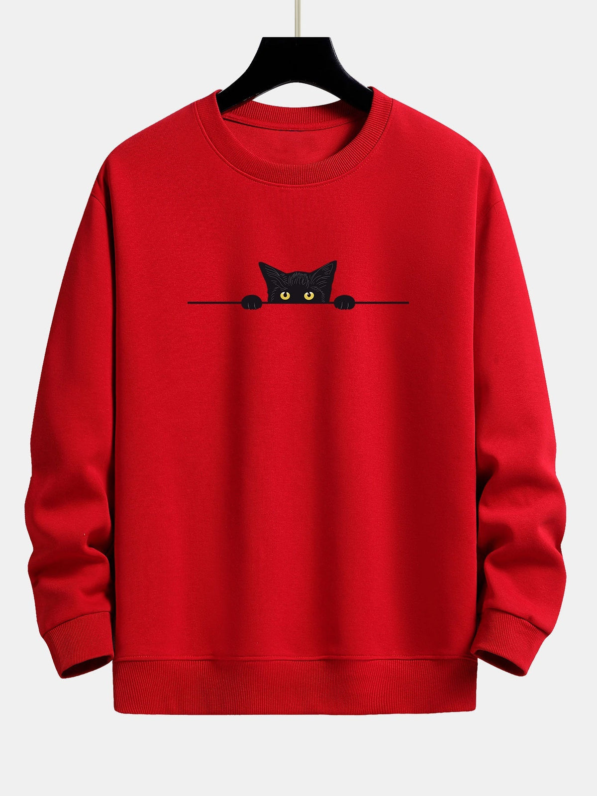 Sweat-shirt décontracté imprimé chat noir™