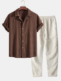Ensemble chemise cubaine et pantalon en lin Geométrico™