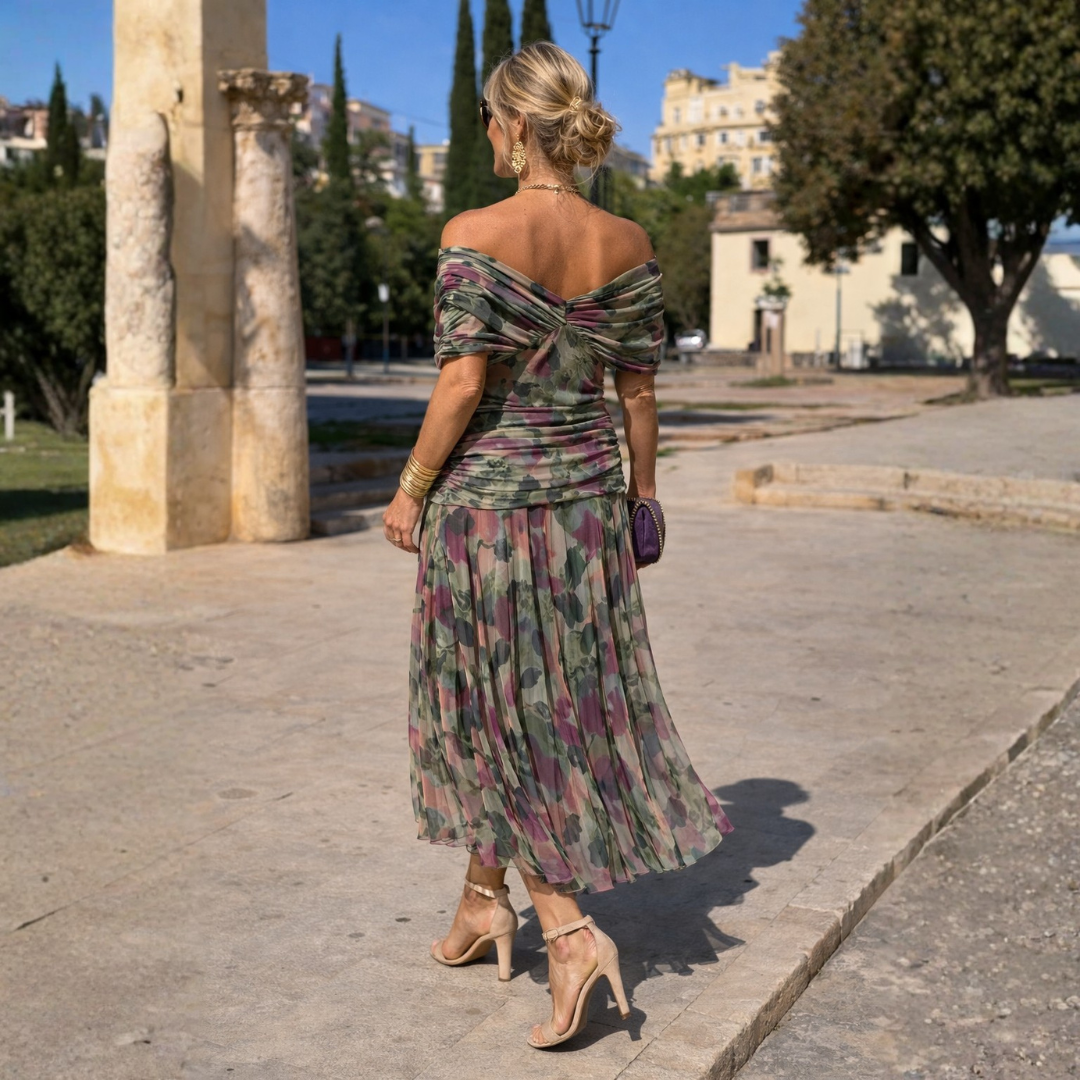Mikaela | Robe maxi à bretelles dénudées