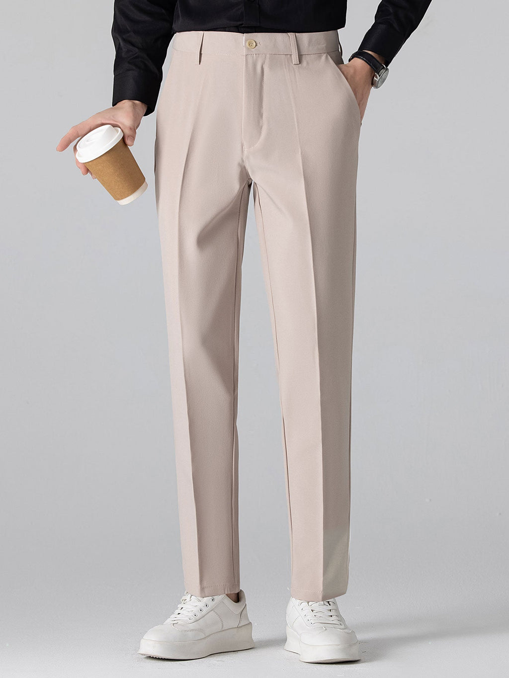 Ensemble chemise en maille jacquard et pantalon fuselé Slim™