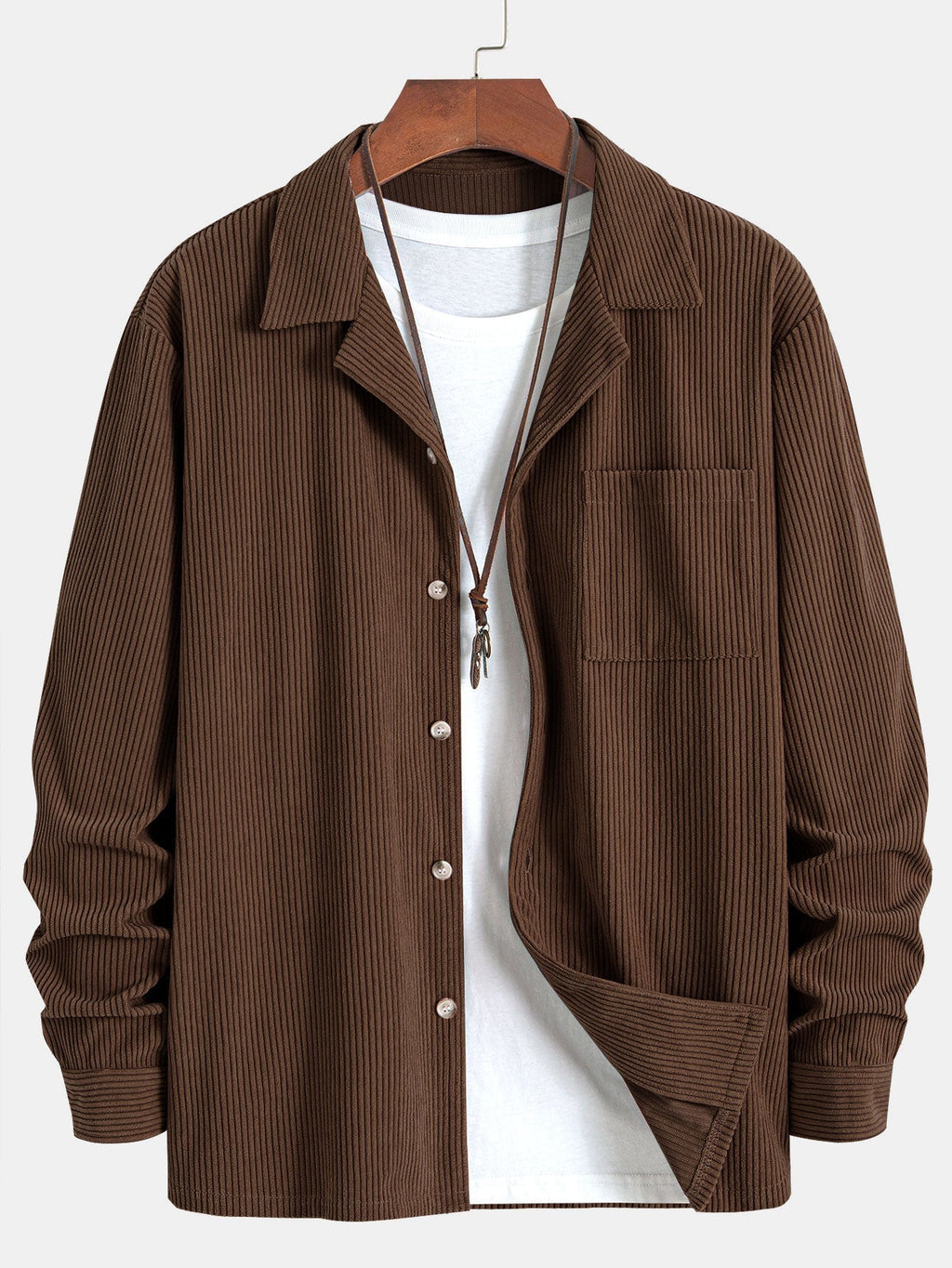 Chemise en velours côtelé col cubain Marco™