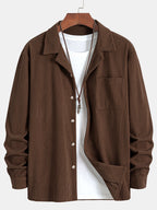 Chemise en velours côtelé col cubain Marco™