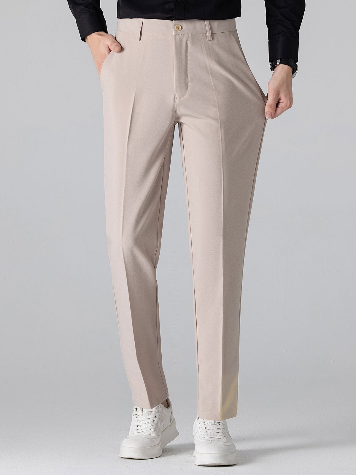 Ensemble chemise en maille jacquard et pantalon fuselé Slim™