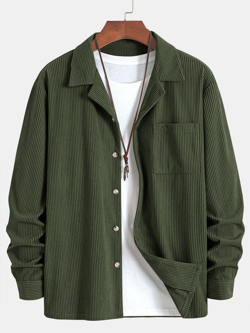 Chemise en velours côtelé col cubain Marco™