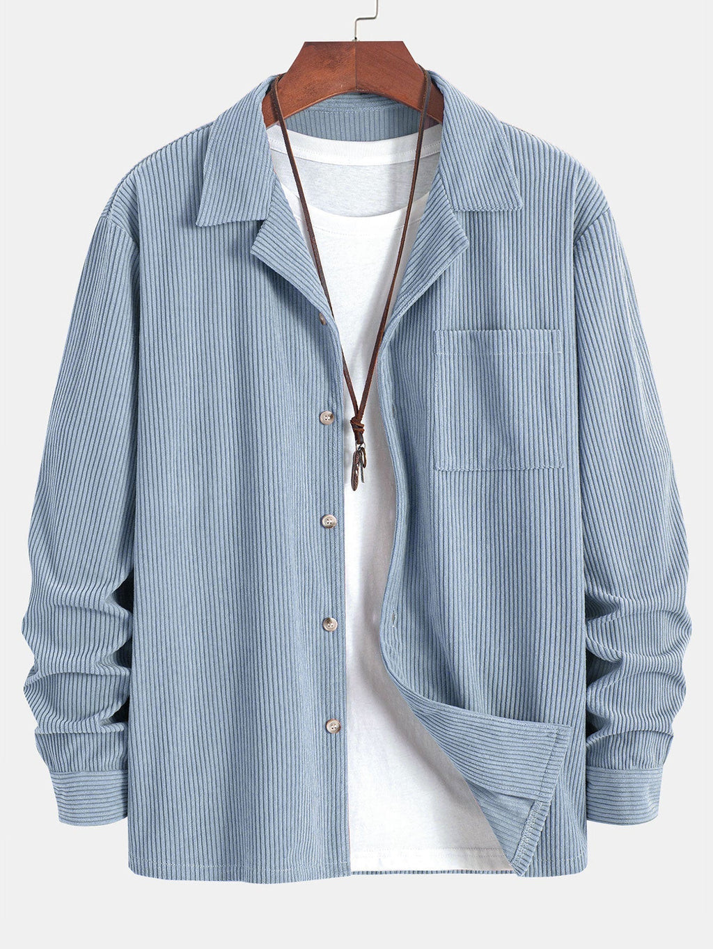 Chemise en velours côtelé col cubain Marco™