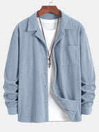 Chemise en velours côtelé col cubain Marco™