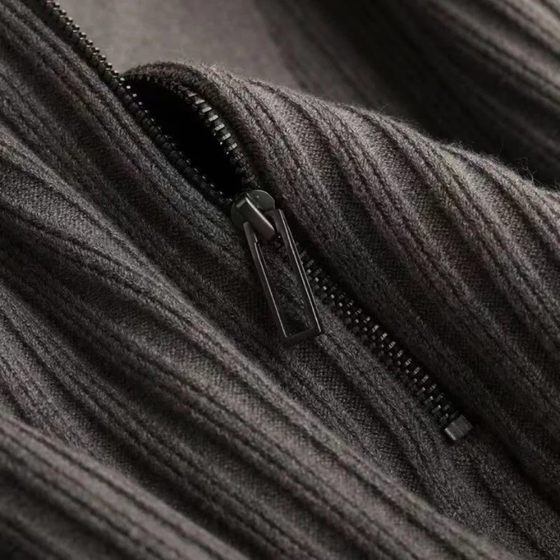 Prestante : Pull zippé classique en côtes
