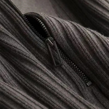 Prestante : Pull zippé classique en côtes