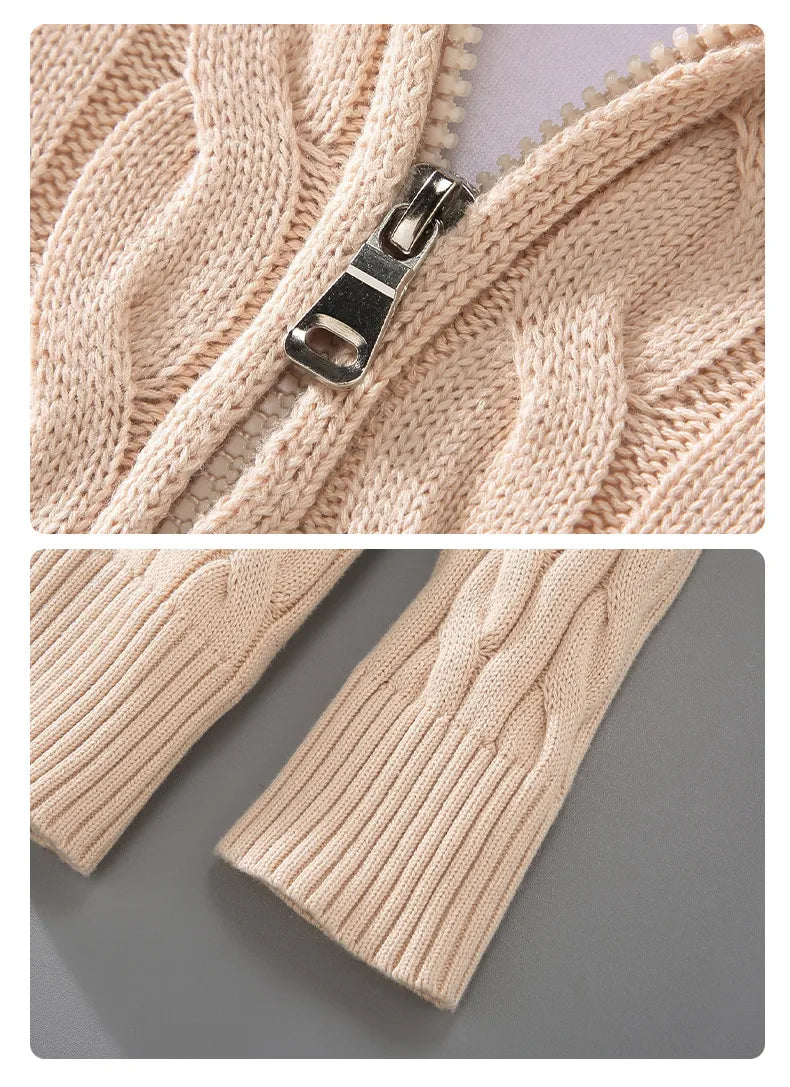 Pull en coton à col zippé