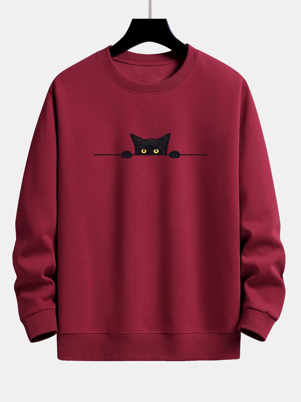 Sweat-shirt décontracté imprimé chat noir™