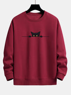 Sweat-shirt décontracté imprimé chat noir™