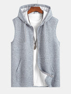 Sweat à capuche sans manches en polyester Zippé™