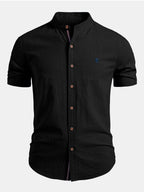 Chemise à col montant en coton léger Hugo™