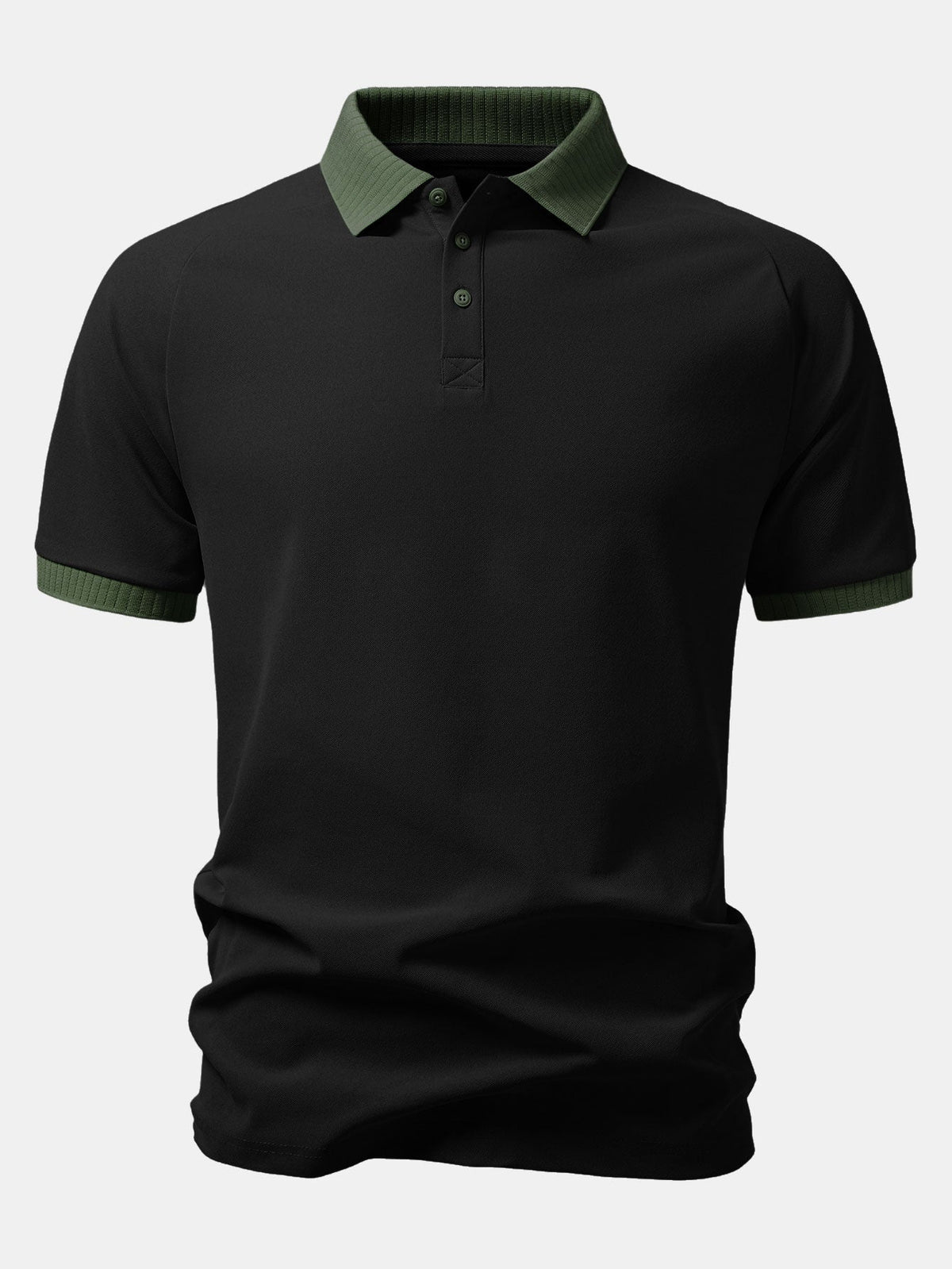 Polo à manches raglan en polyester contrasté Olivier™