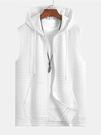 Sweat à capuche sans manches en polyester Zippé™