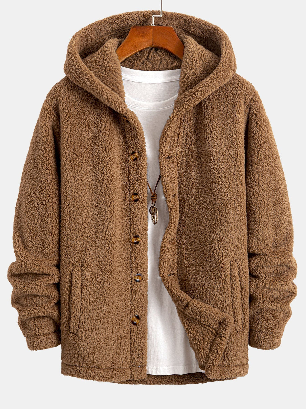 Manteau à capuche en polaire teddy Hugo™