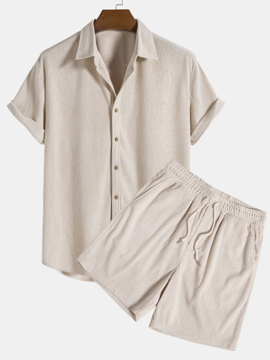Chemise à boutons en velours côtelé et shorts Régulier Matteo™