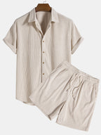 Chemise à boutons en velours côtelé et shorts Régulier Matteo™