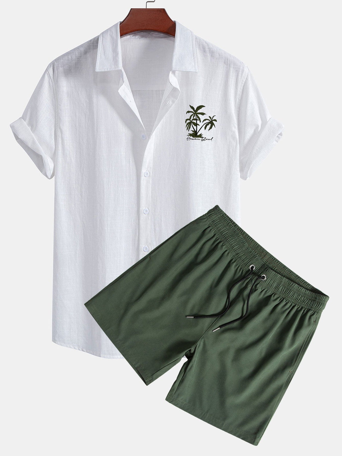 Chemise en coton imprimé palmiers Hawaii™ et short de bain