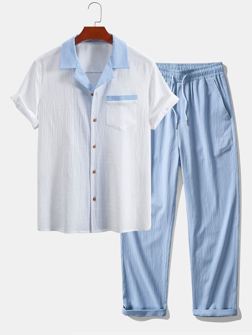 Ensemble chemise cubaine et pantalon droit Texturé™