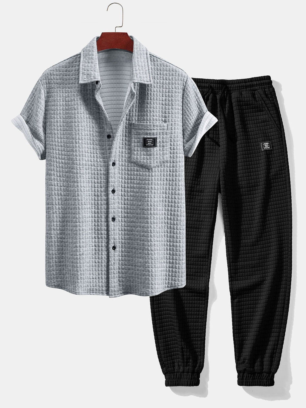 Ensemble chemise et pantalon jogger gaufré Hugo™