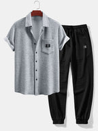 Ensemble chemise et pantalon jogger gaufré Hugo™