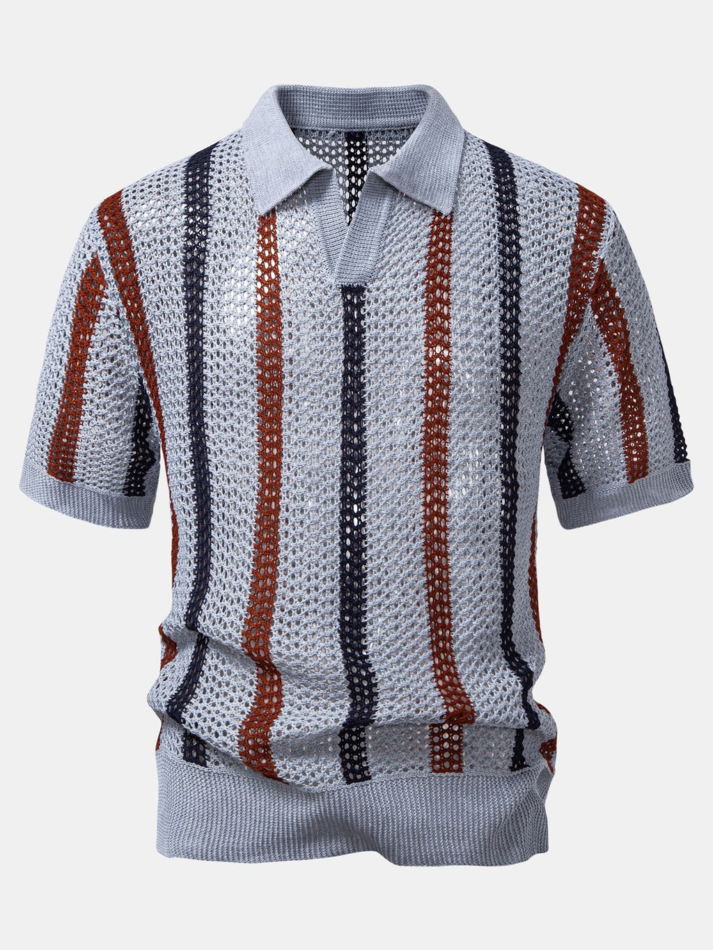 Polo en polyester rayé col en V Lorenzo™