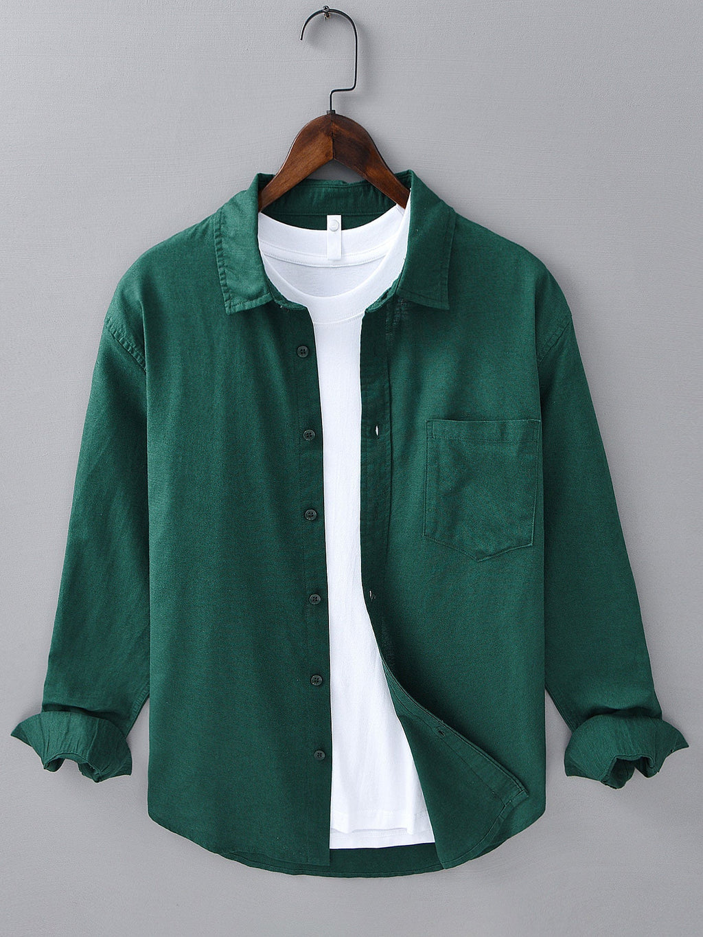 Chemise en lin et coton à manches longues Hugo™