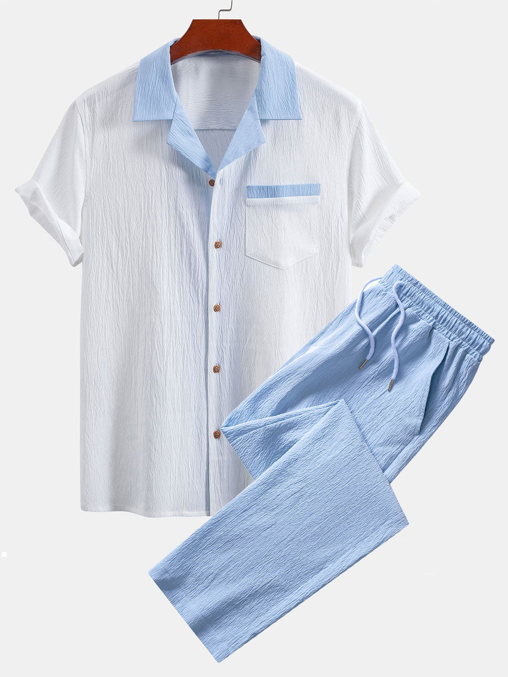 Ensemble chemise cubaine et pantalon droit Texturé™