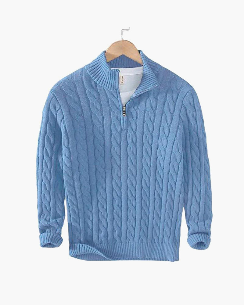 Pull en coton à col zippé