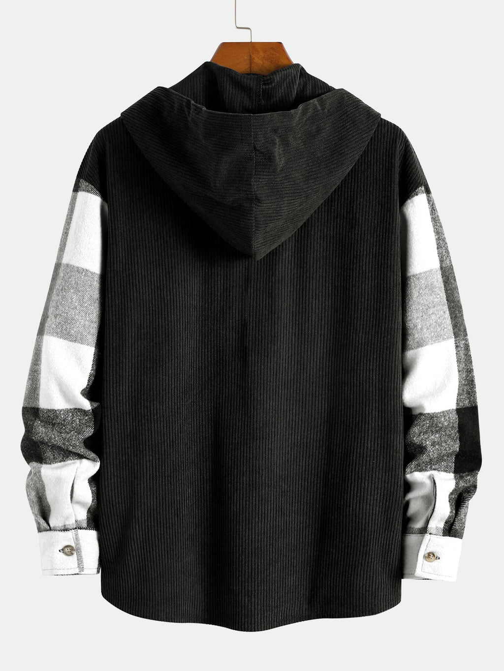 Chemise à capuche en velours côtelé patchwork Flavio™