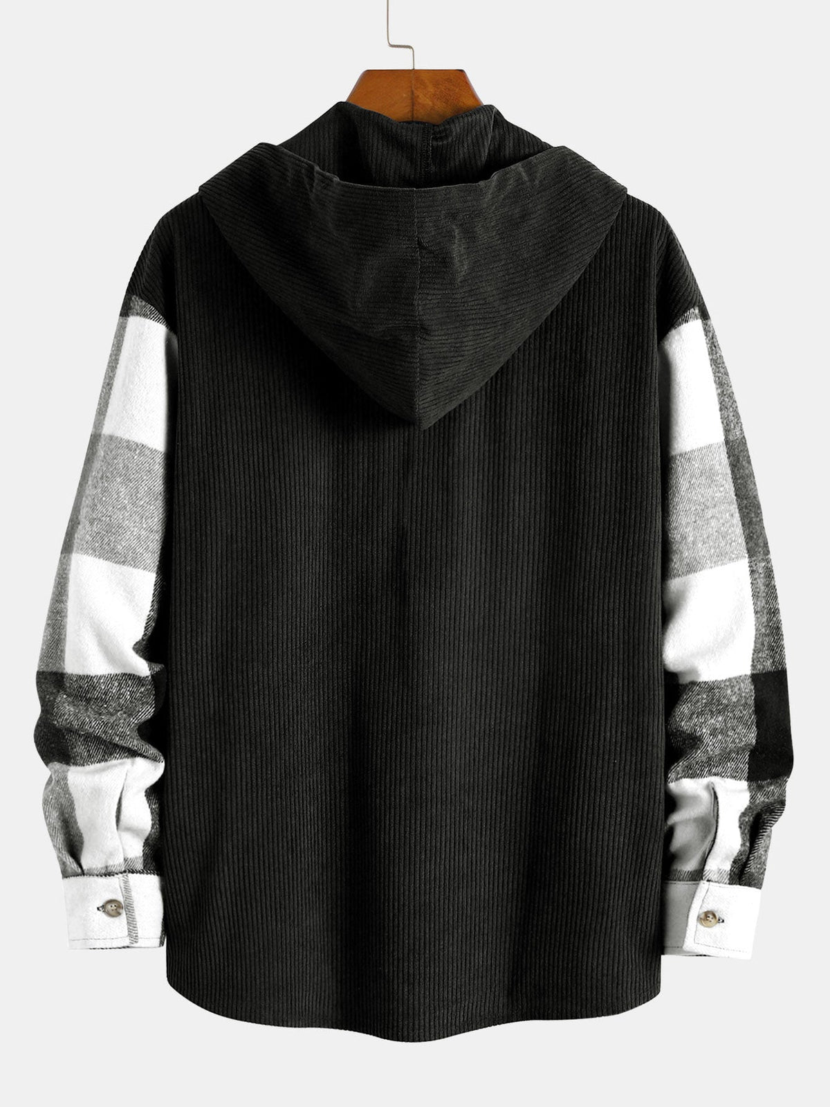 Chemise à capuche en velours côtelé patchwork Flavio™