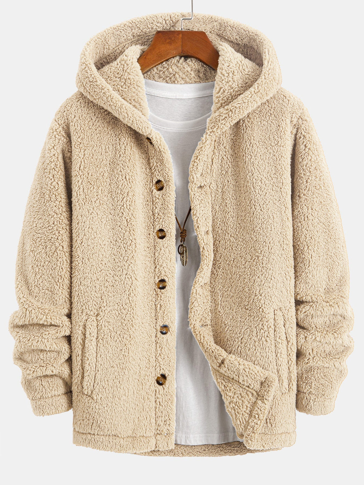 Manteau à capuche en polaire teddy Hugo™