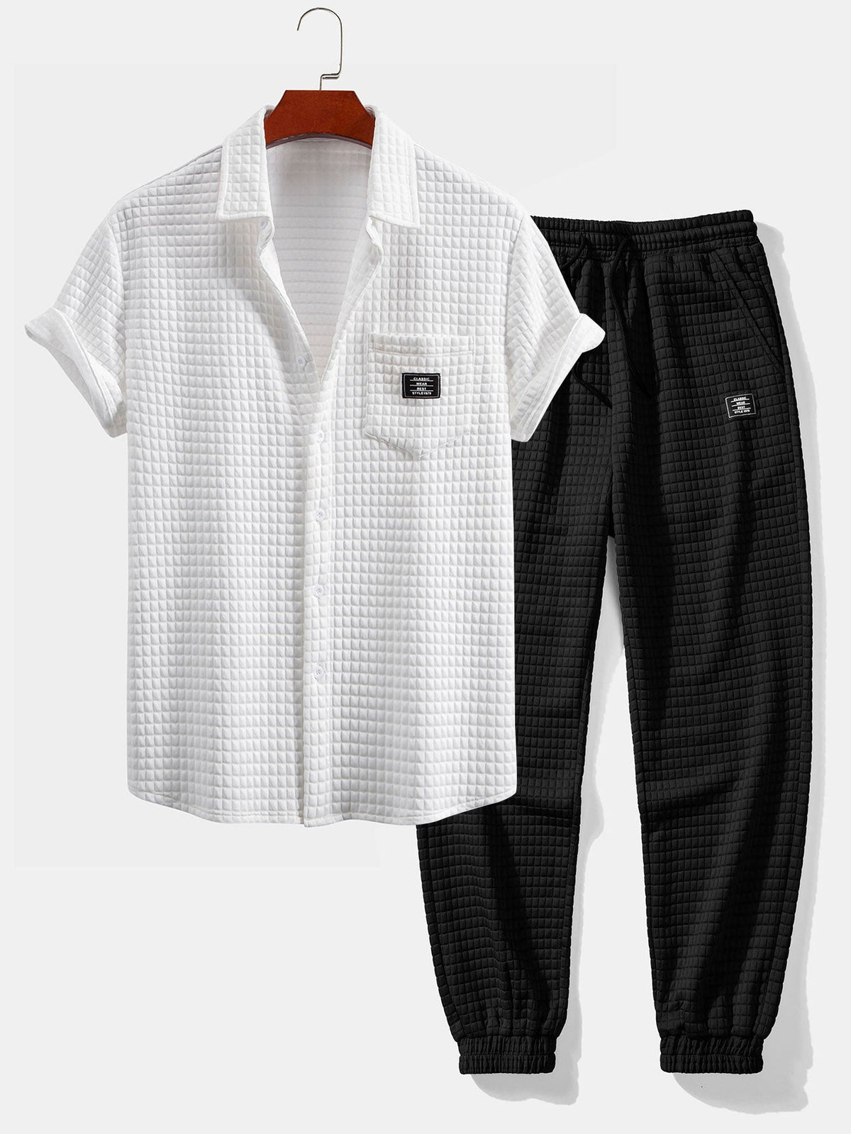 Ensemble chemise et pantalon jogger gaufré Hugo™