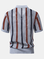 Polo en polyester rayé col en V Lorenzo™