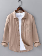 Chemise en lin et coton à manches longues Hugo™