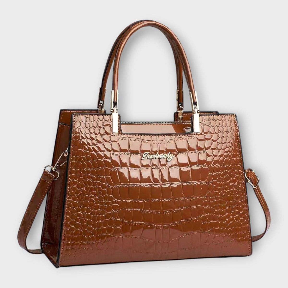 Maison Verdelle - Sac à main en cuir de crocodile brillant