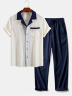 Ensemble chemise cubaine et pantalon droit Texturé™