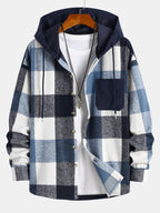 Chemise à capuche en velours côtelé patchwork Flavio™