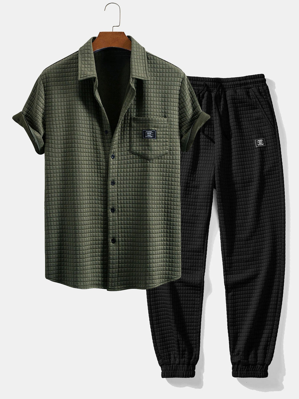 Ensemble chemise et pantalon jogger gaufré Hugo™