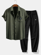 Ensemble chemise et pantalon jogger gaufré Hugo™