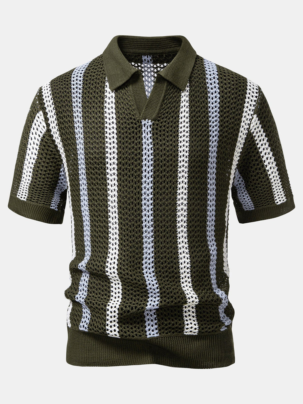 Polo en polyester rayé col en V Lorenzo™