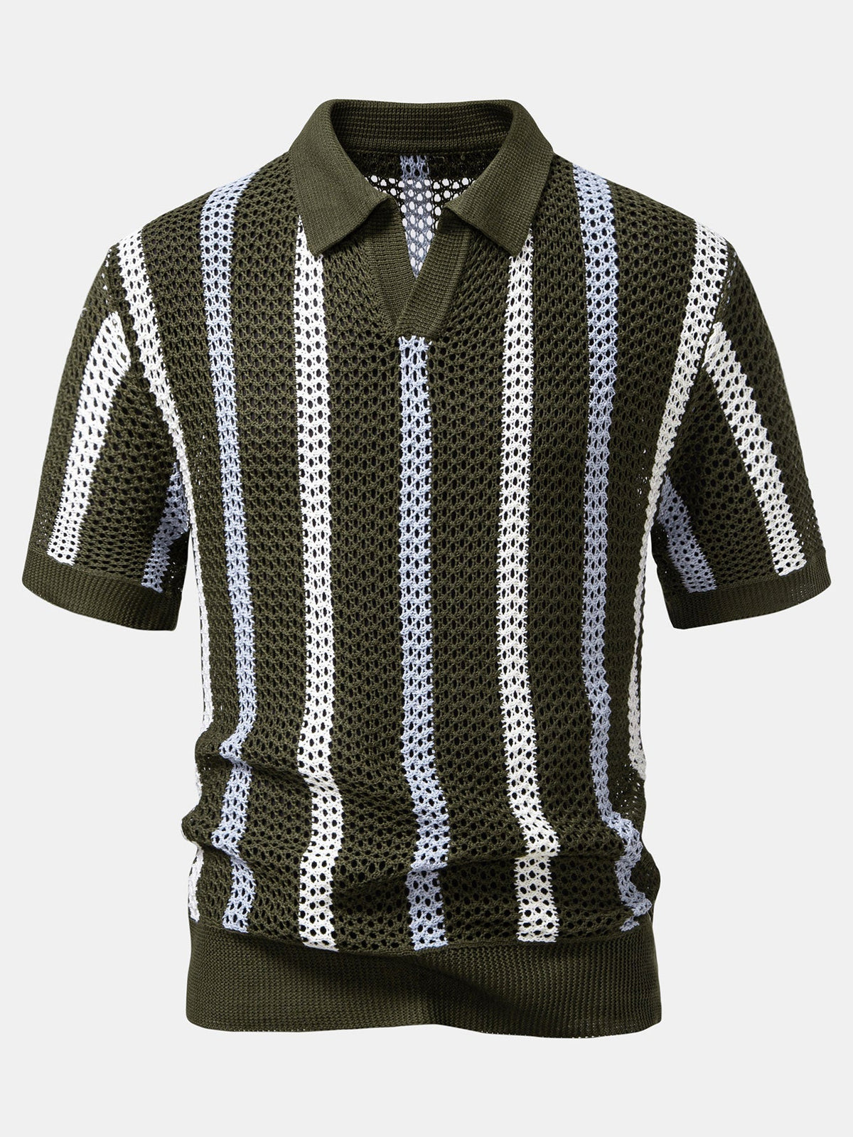 Polo en polyester rayé col en V Lorenzo™