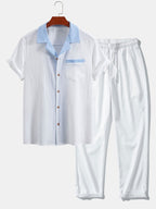 Ensemble chemise cubaine et pantalon droit Texturé™